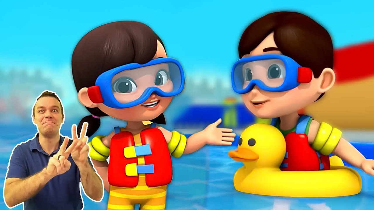 Swimming Song, Fun Nursery Rhymes and Sign Language for Kids - YouTube