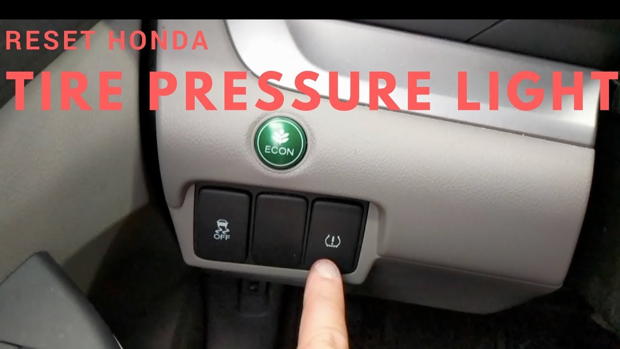 2018 Honda Cr V Low Tire Pressure Indicator Reset