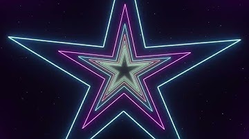 2 Hours of Hypnotic Neon Stars Tunnel ✨ | Colorful Space Loop for Relax, Chill, and Focus