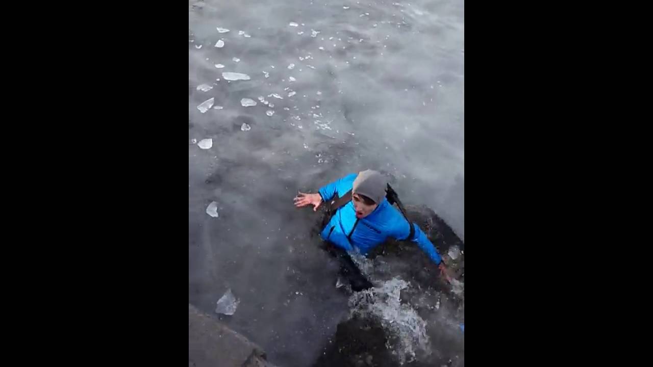 Falling through the ice - YouTube