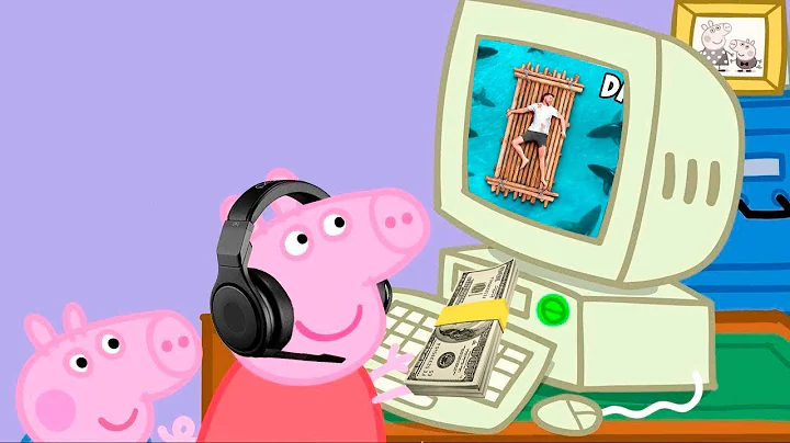 Peppa pig watching MrBeast 7 Days at Sea