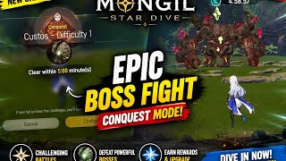 Mongil Star Dive Conquest Mode Boss Fight 🔥 Custos Difficulty 1 Gameplay