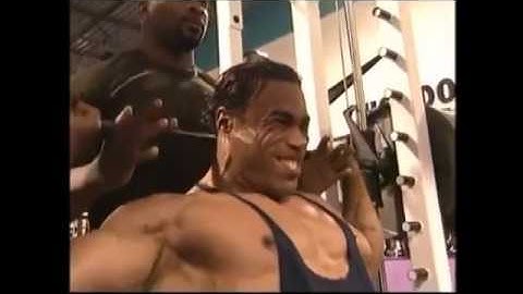 Kevin Levrone training shoulders and traps