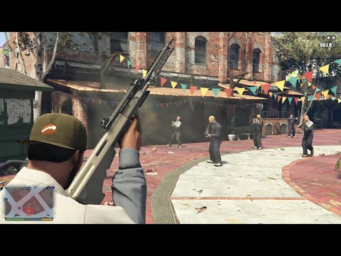 GTA 5 - Mexican Market Gang Shootout + Ten Star Escape