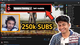DYNAMO SPAMING BTS NOOBRA ON HYDRA BTS CHAT 😂 AT 250K SUBSCRIBER | MOST INTENSE MIRAMAR CUSTOM PUBG