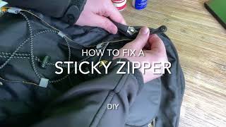How to fix a sticky zip/zipper - let your zipper run smooth again DIY