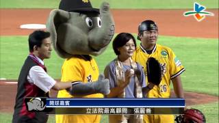 20131004 CPBL 犀牛VS象 花絮 立法院最高顧問張麗善女士擔任開球嘉賓