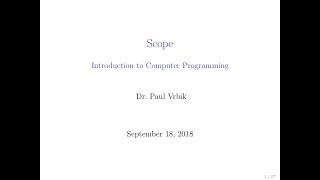 Lecture 4 Section 2 -- Scope