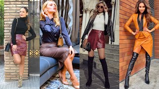 leather skirts // leather fashion// 2023 // outfits