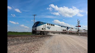 Due to weather related issues amtrak 6 was running 12 hours late on
its run through nebraska. i picked a spot near greenwood catch it. the
crew awesom...