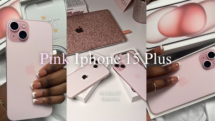 PINK iphone 15 plus unboxing, hands on + iOS 17 customisation ⋆˚✿˖° 