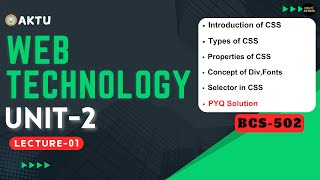 Lec - 2.1 | Web Technology Unit-2 | BCS-502 | Web Technology Aktu | Aktu Exams | WT 3rd  Year Net Worth