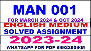 man 001 solved assignment 2023-24 | man 1 solved assignment in english 2024 | man 1 2024