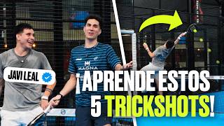 ¡JAVI LEAL me ENSEÑA 5 TRICKSHOTS para la RECUPERACIÓN EN LA RED! 😎🎾