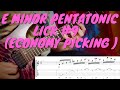 E Minor Blues Rock Guitar Improvisation - E Minor Pentatonic Lick #9 & Lesson   Free Tabs
