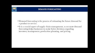 Demand estimation and forecasting
