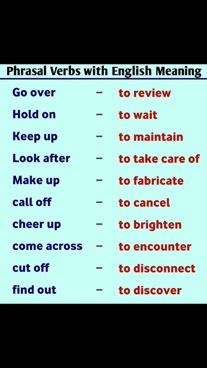 Phrasal Verbs With English Meaning divine education learning YouTube tropical-evasion