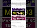 Manufacturing Technology(ME3493)#me3493 #manufacturing #mech #engineering #technology #cnc #r2021