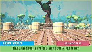 Godot 4 Environment Showcase: NatureForge Meadow and Farm Kit - grass in the wind @emaceart4063