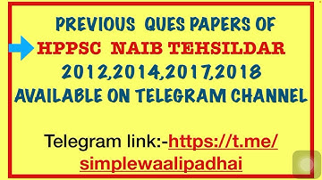 Download HPPSC Naib Tehsildar Previous Year Solved Question Paper(2017,2018) ||2012,2014