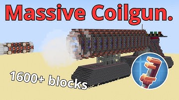 Huge WORKING Coilgun/Railgun in Minecraft Create Mod & Valkyrien Skies