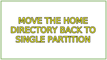 Ubuntu: Move the home directory back to single partition