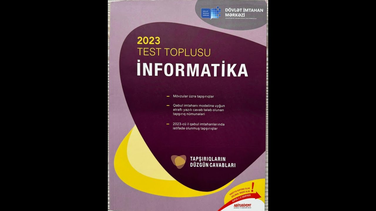 İnformatika DIM Test Toplusu 2023-İnformasiyanin kodlaşdırılması və miqdarının ölçülməsi (48-80)