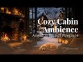 Cozy Winter Cabin Ambience ❄️ Acoustic Music, Fireplace &amp;  Gentle Wind