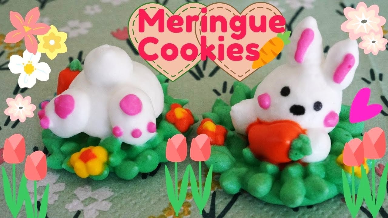 Cute Meringue Cookie Recipes】Bunnies5 for Easter/Animal【かわいい