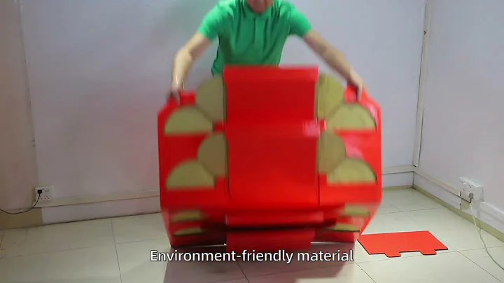 Easy-to-assemble four shelf corrugated cardboard floor display stand