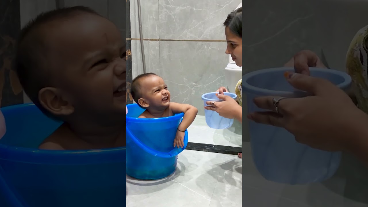 चीकू नहाने से क्यों भागा? 😭  #familyvlog  #minivlog  #shorts