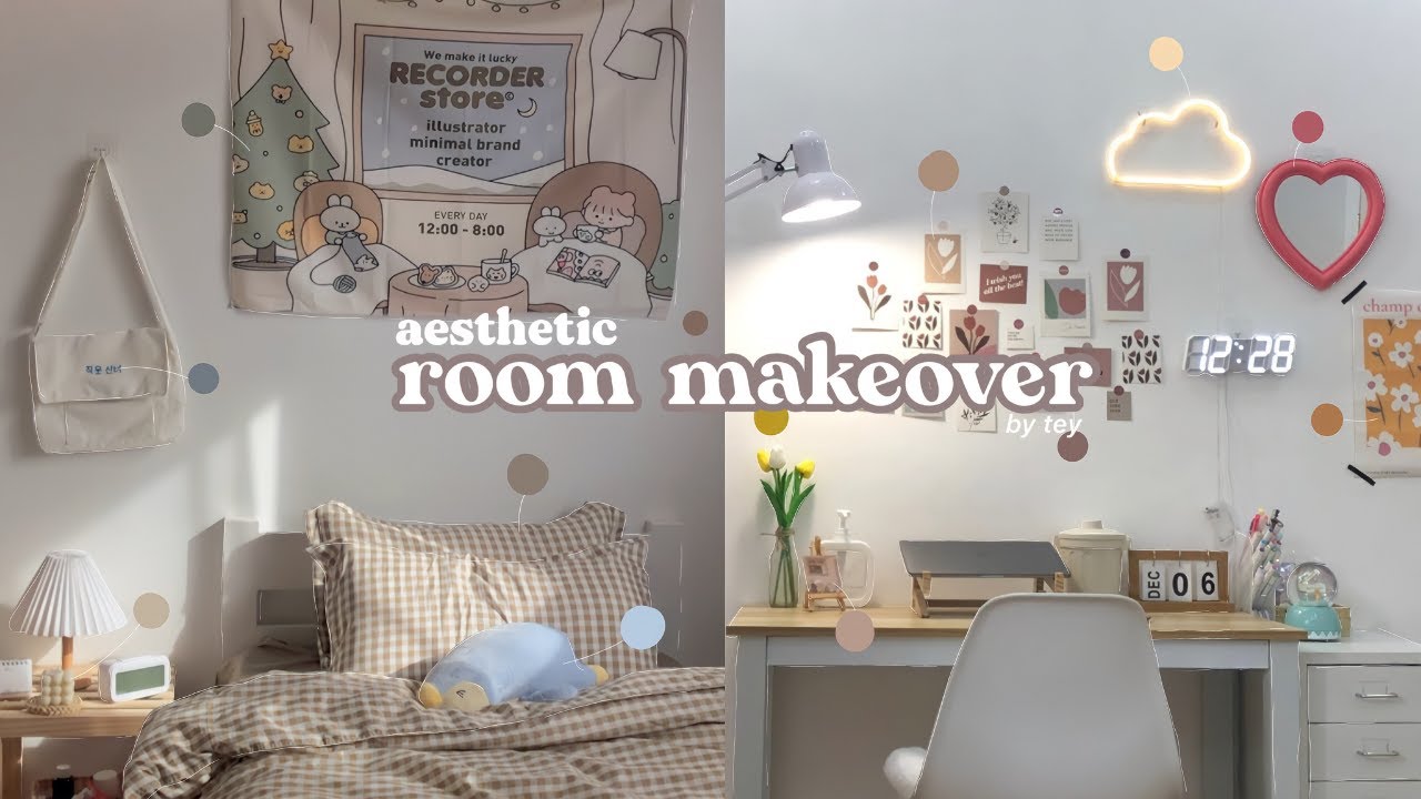 EXTREME Aesthetic Room Makeover 2022 🌷| korean-inspired, pinterest ...