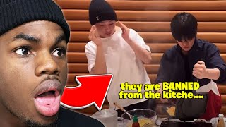 Stray Kids' Version of HELL'S Kitchen REACTION!!! (i literally had to stop the vid..)