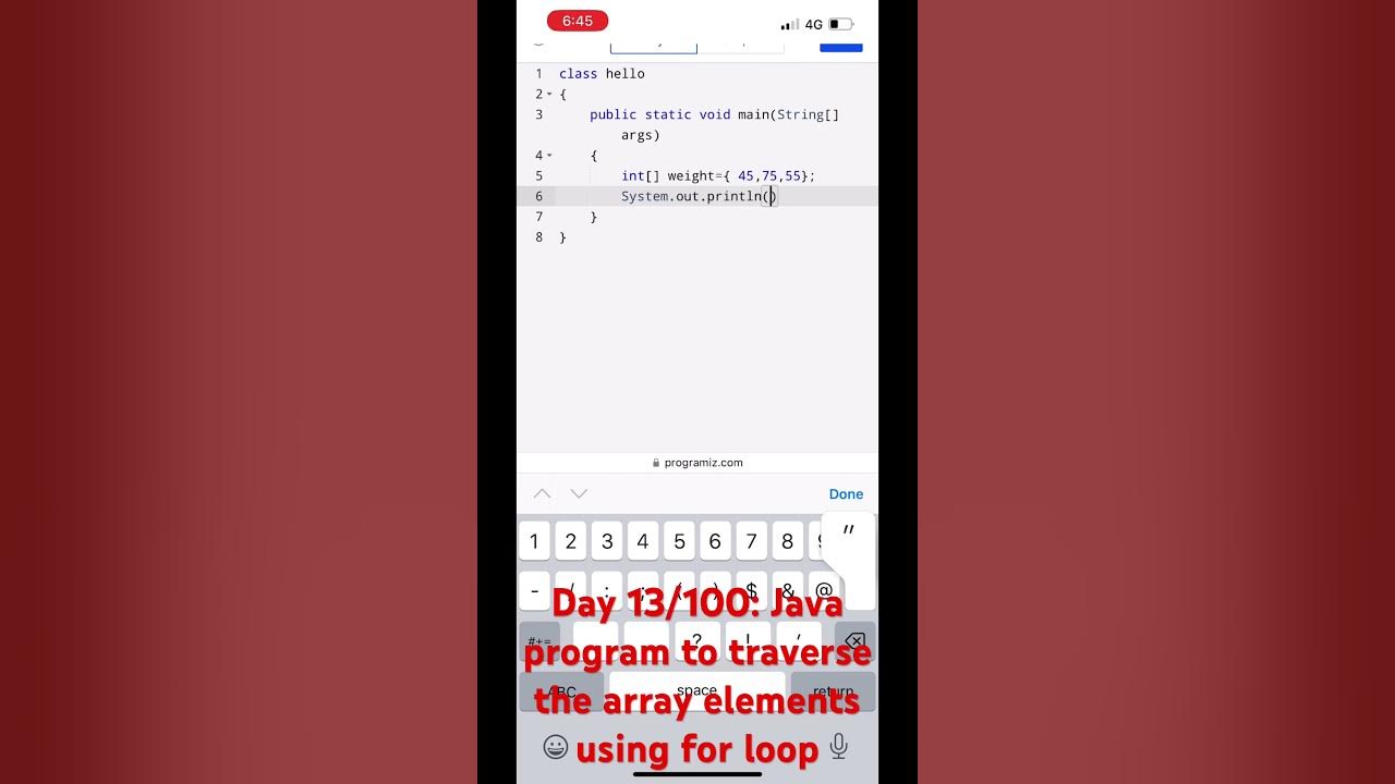13. Java program to traverse the array elements using for loop #shorts ...