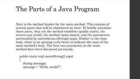 Parts of a Java Program