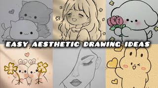 Easy pinterest inspired cute and aesthetic drawing ideas🙀😻 #aesthetic #viralvideo #pinterest