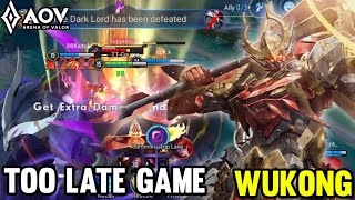 AOV : WUKONG GAMEPLAY | TOO LATE GAME - ARENA OF VALOR