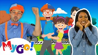 Train Song | MyGo! Sign Language For Kids | Blippi - Songs | ASL