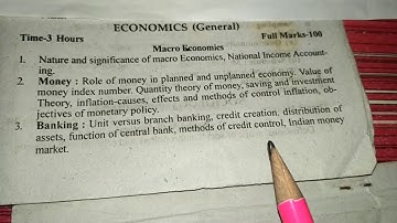 Syllabus of B.A.Part-IInd, Economics(pass/General) B.R.A.Bihar University, Muzaffarpur.