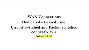 15. WAN connections - Dedicated - Leased Line, Circuit switched and Packet switched connectivities.