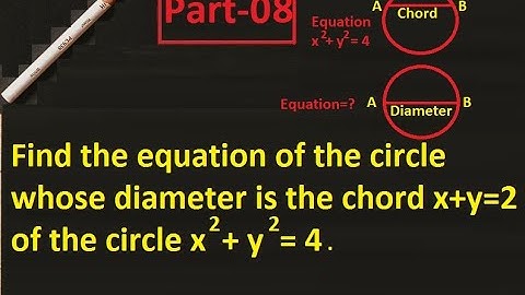 Equation of a circle whose diameter is the chord of another circle x^2+y^2=4 || Coordinate Geometry