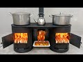 Highly efficient wood burning stove from old gas cylinders