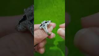 復古風 藍白滿鑽戒指
