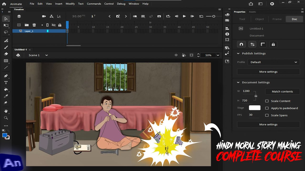 2d animation complete course  | Adobe Animate CC Full Course in Hindi | RacEducater | hindi story