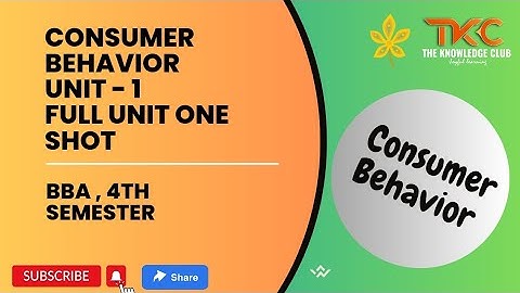 Consumer Behavior , Unit - 1 , BBA 4th Semester , #ccsu #bba #4thsem