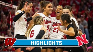 Wisconsin at Nebraska | Highlights | Big Ten Volleyball | Oct. 21, 2023