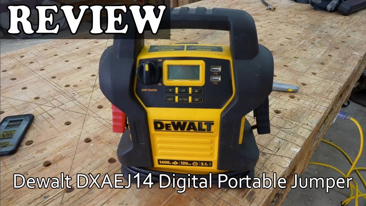 DEWALT DXAEJ14 Review 2025 — 1600‑Amp Jump Starter + 120 PSI Compressor for Roadside, RV & Workshop
