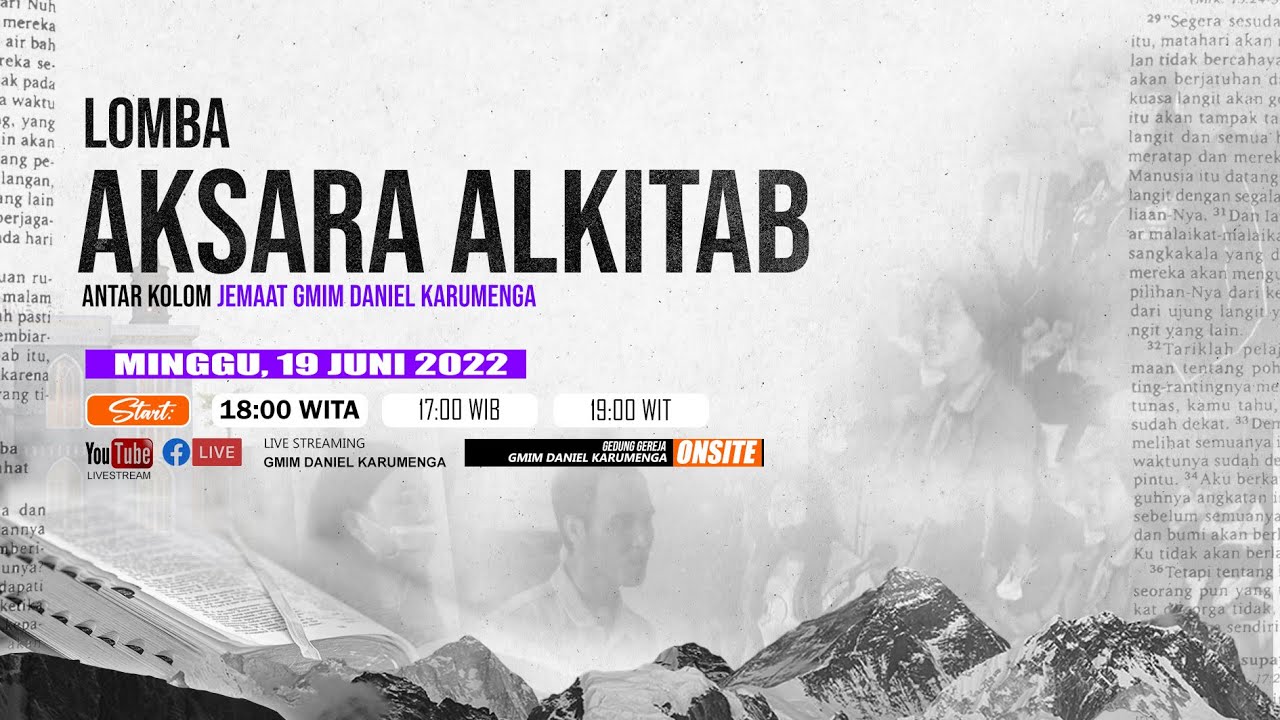 LOMBA AKSARA ALKITAB ANTAR KOLOM JEMAAT GMIM DANIEL KARUMENGA. MINGGU 19  JUNI 2022