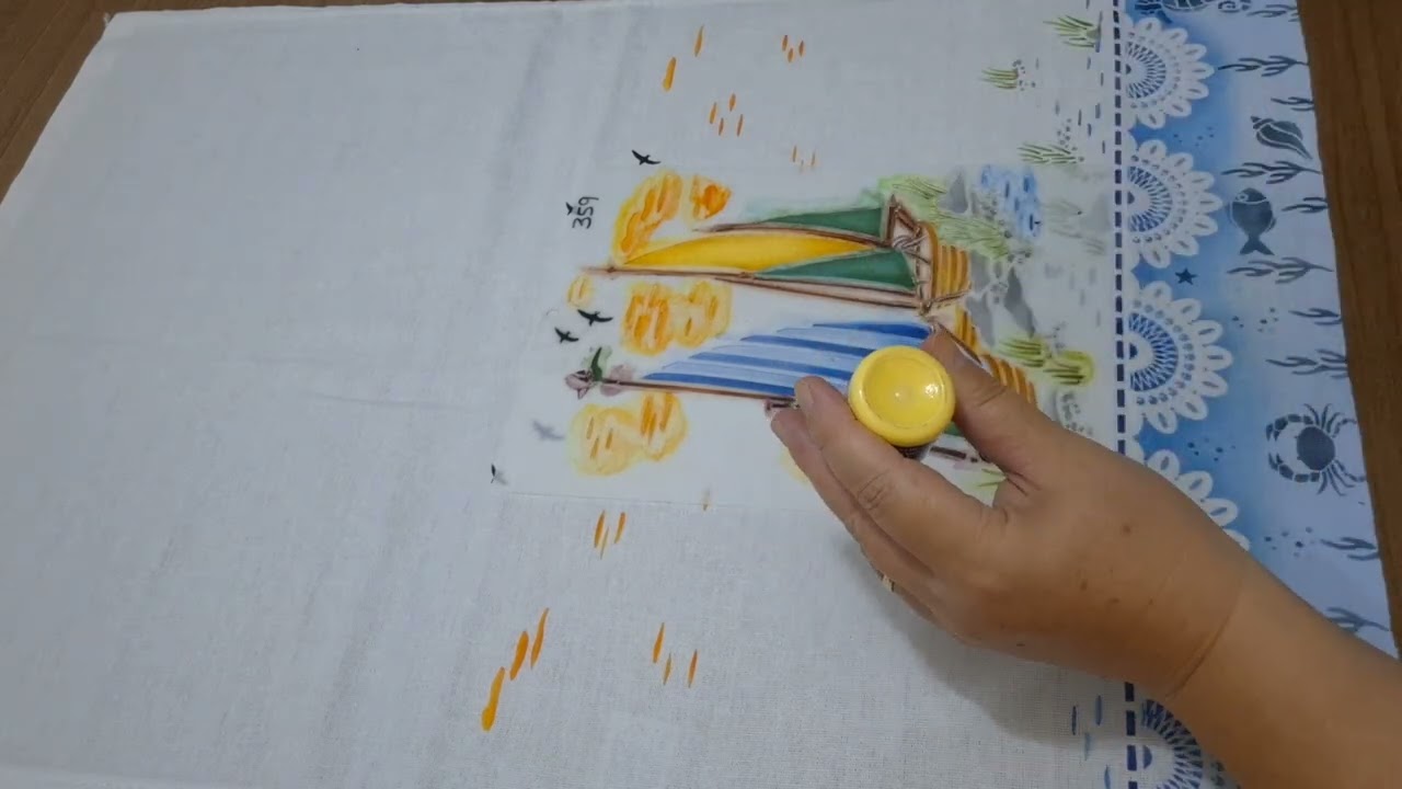 767 -  Pintura em tecido - Tema MAR !