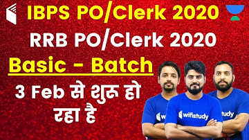 IBPS PO/Clerk 2020 & RRB PO/Clerk 2020 | Basic - Batch | Use Code "WIFIAVP10" & Get 10% OFF